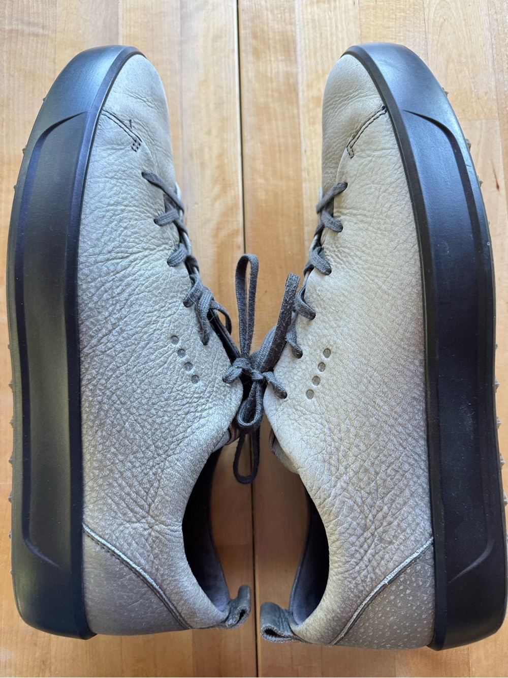 Men's ECCO  Leather Golf/Sneakers in Light Green/grey